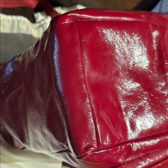 ⭐️#16002 Coach Oxblood Patent Leather Versatile Travel/Baby Tote with Change Pad - Picture 11 of 15
